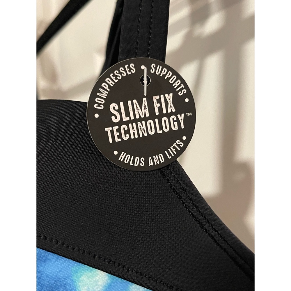 Torrid Underwire Slim Fix Blue Water Floral One-Piece Swimsuit NWT SZ 2 DD/F - Picture 9 of 16